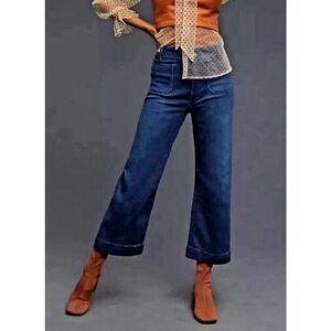 New Anthropologie The Colette Crop High-Rise Wide-Leg Jeans by Maeve sz 24